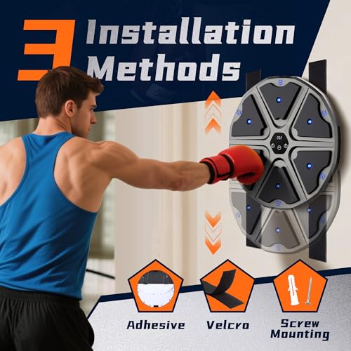 NIBBaNACAL 17.5" Large Gray Boxing Machine with Black Gloves - Smart Boxing Game