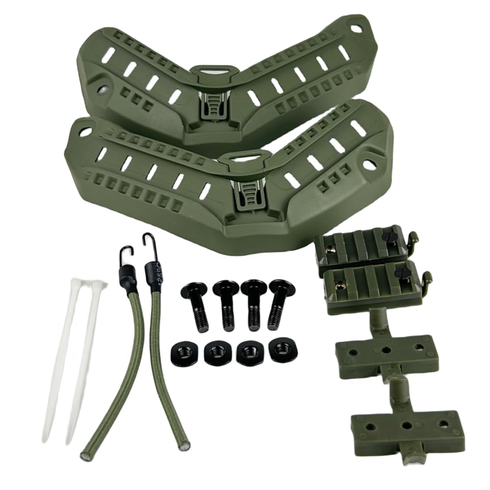 ATAIRSOFT Rail Mount Helmet Adapter Maritime Helmet Side Rail with Lanyard Mounting Screws Tactical Hunting Helmet Accessories OD