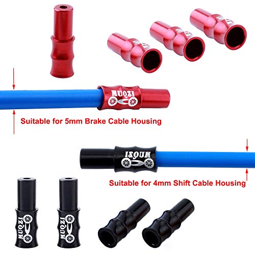 20-Piece Brake and Derailleur Cable End Caps - Black & Red