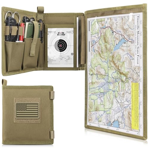 LIVANS Coyote Tan Map Case Holder for Outdoor Land Navigation 13x10"