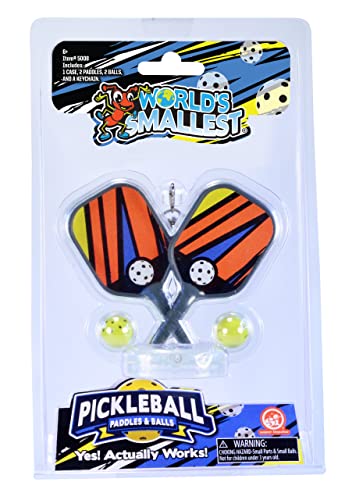 World's Smallest Pickleball Paddles & Balls Set with Case