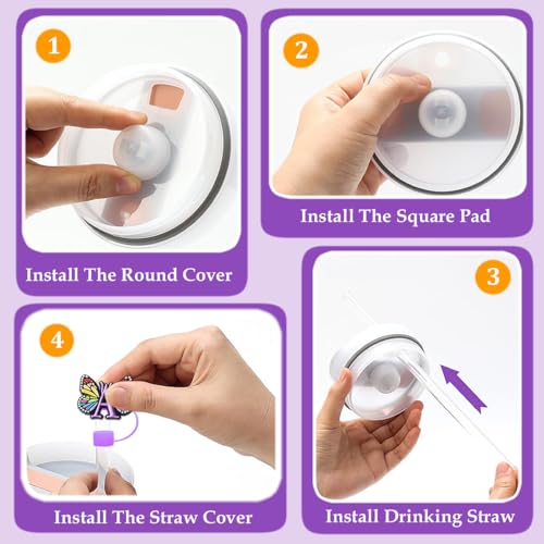 15PCS Stanley Cup Accessories Set - Purple M