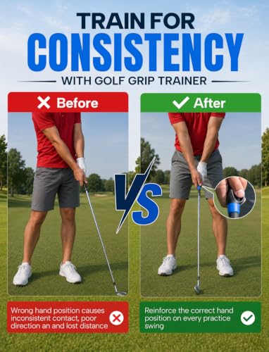 Golf Grip Trainer for Right-Handed Golfers - Black/Blue