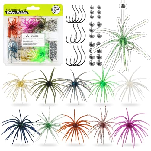 FREE FISHER 41PCS Sea Urchin Soft Lure Bait Kit for Freshwater & Saltwater Fishing