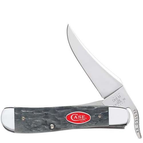 Case XX WR Pocket Knife Russlock, Gray Jigged Bone W/Red Oval Shield, Item #39972 (61953L SS) 4 1/4 Inches Closed