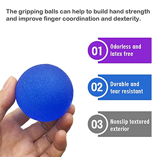 2-Inch Stress Balls for Adults - 3-Pack Hand Grip Exercise