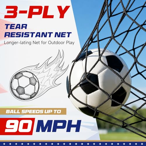 Kids Soccer Goals Set - 2 Portable Pop Up Goals with Gear, World Cup