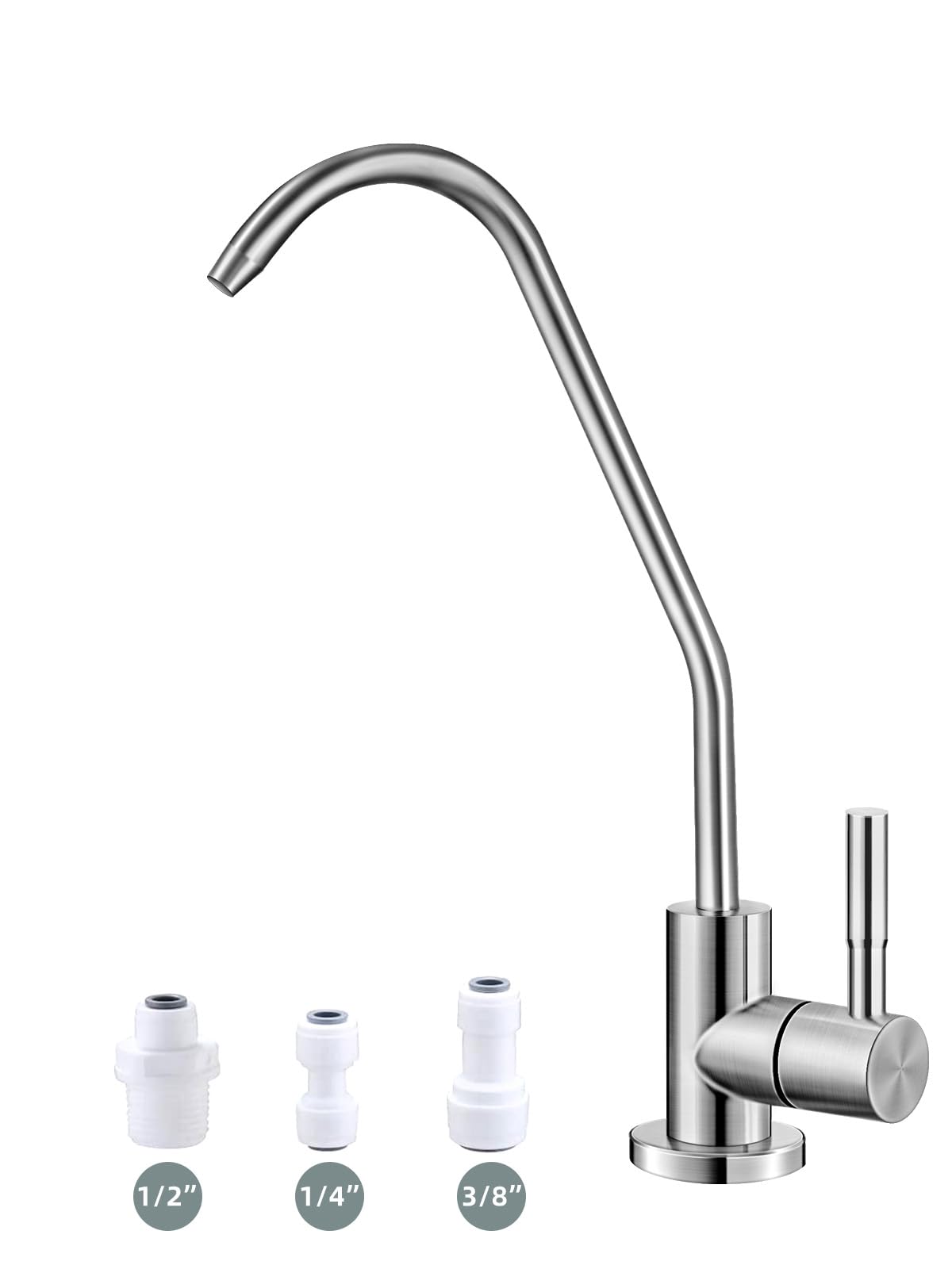 Drinking Water Faucet,Easy to Install Lead-Free Sink RO Faucet,Water Filter Faucets for Kitchen Bar Sink,Brushed Nickel SUS304 Reverse Osmosis Faucets