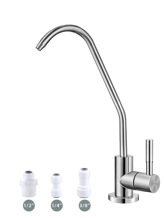 Drinking Water Faucet,Easy to Install Lead-Free Sink RO Faucet,Water Filter Faucets for Kitchen Bar Sink,Brushed Nickel SUS304 Reverse Osmosis Faucets