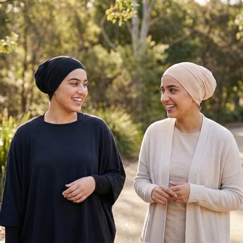 3 Pcs Non-Slip Hijab Undercap - Solid Color Caps for Women