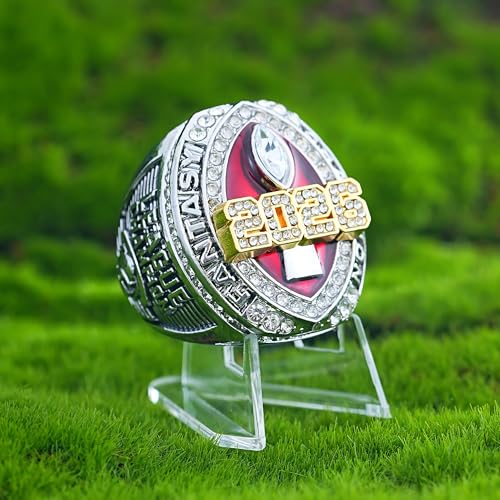 Fantasy Football Championship Ring - Red Size 11 with Display Trophy