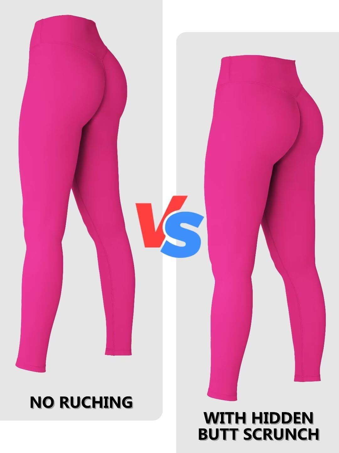 Sunzel Sunzfly Invisible Butt Scrunch Leggings - High Waisted Gym Yoga Pants with Tummy Control for Women