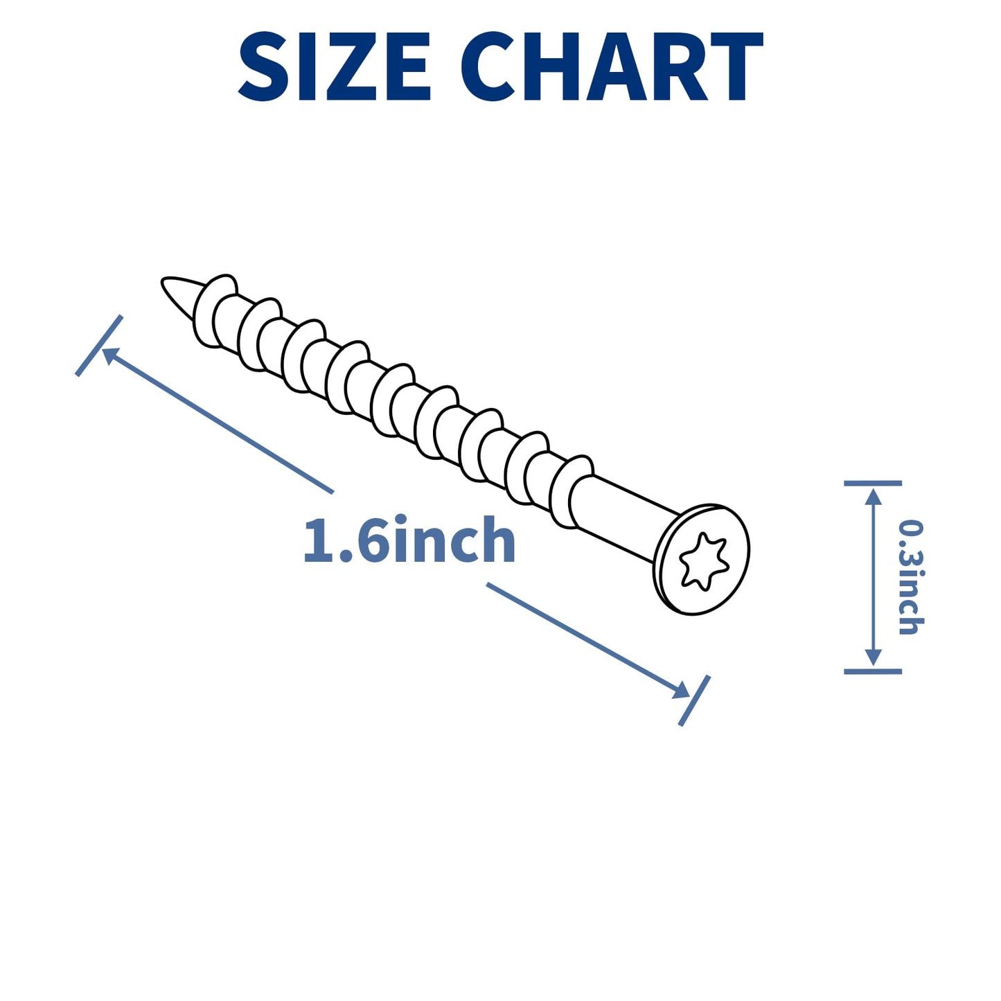 GOOBETTER #8 x 1-5/8" Exterior Wood Screws, 250 Pcs Deck Screws, Torx Head Screws, 304 Stainless Steel Corrosion-Resistant for Fencing, Decks, Outdoor Projects, Includes T20 Torx Bit