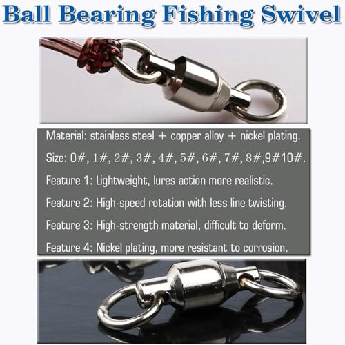 AMYSPORTS Ball Bearing Swivels Connector High Strength Stainless