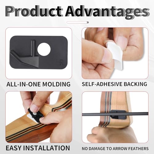 Recurve Bow Arrow Rest - 6-Pack Self-Adhesive Plastic