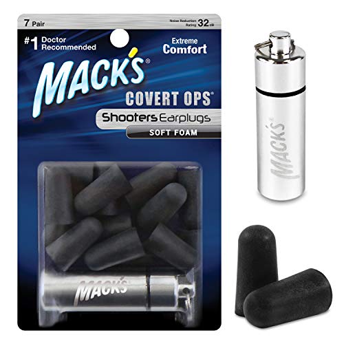 High NRR Soft Foam Shooting Ear Plugs - 7 Pair with Case