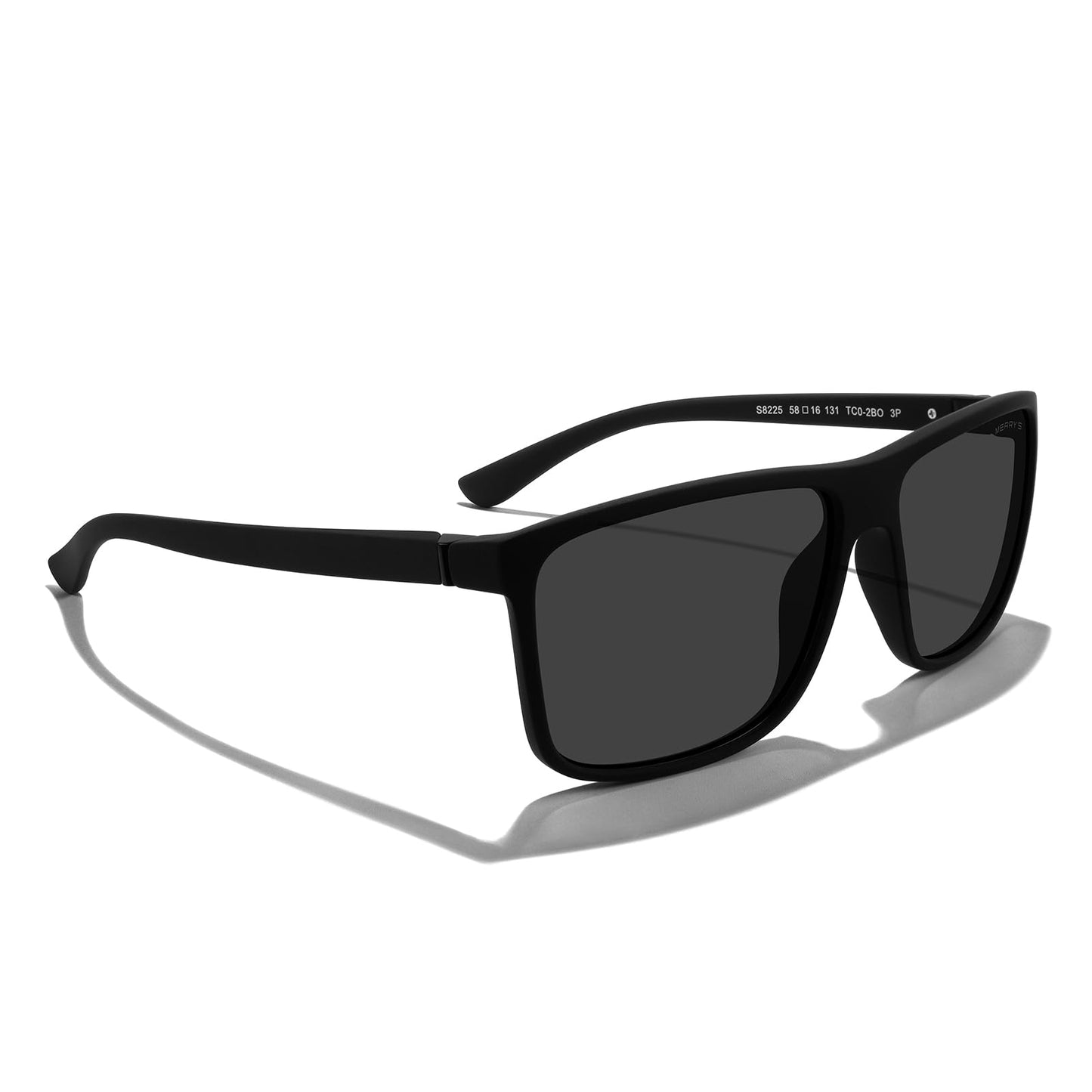 MERRY'S Rectangular Polarized Sports Sunglasses for Men Women Cycling Driving Fishing UV400 Protection S8225