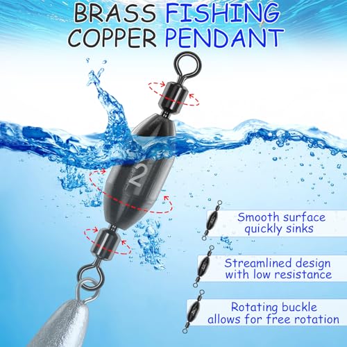 Brass Fishing Weights with Swivel - 1/32oz, 15pcs