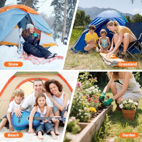 Hikemax 15 Pack Orange Plastic Spiral Tent Stakes, 10 Inch Ground Anchors