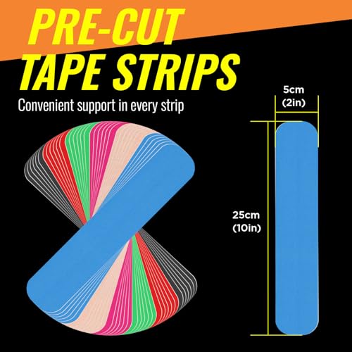 Kinesiology Tape Strips 60 Precut Elastic Athletic Muscle Support