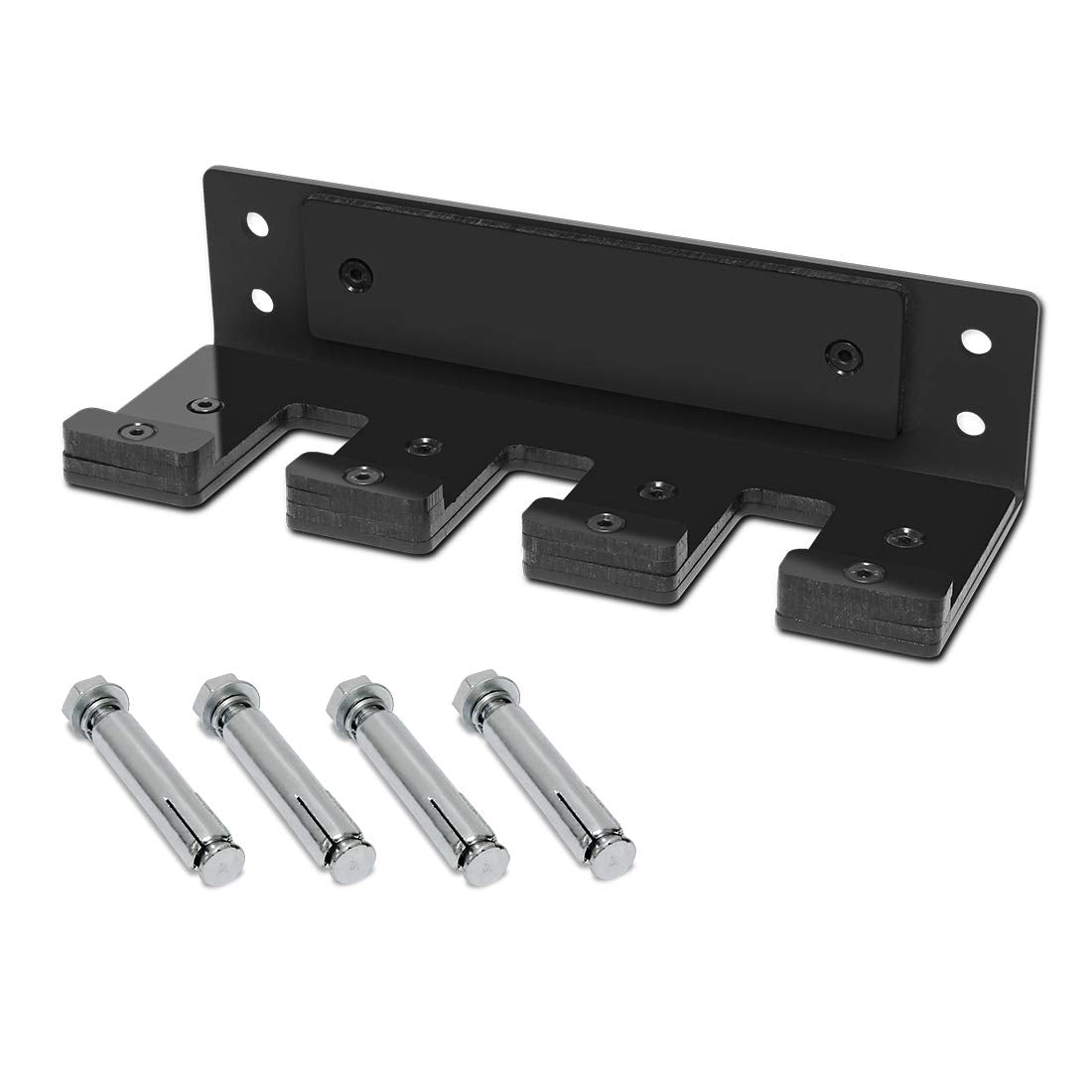 Uboway Vertical Olympic Barbell Holder - 3 Bars Wall Mounted Barbell Hanging Storage Hanger Rack Home Gym Accessory (Black)