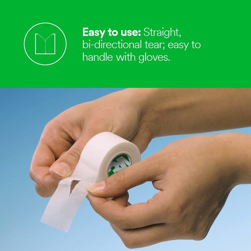 3M™ Transpore™ White Surgical Tape 1534-2, 2 inch x 10 yard (5cm x 9,1m), 6 Rolls/Carton 10 Cartons/Case