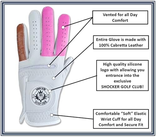 Large Worn on LH Funny Golf Gloves with Ball Marker - Crude Gag Gift