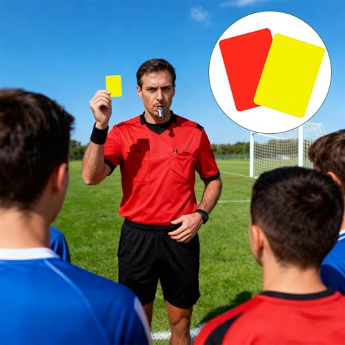 6-Piece Soccer Referee Card Set - Red & Yellow Warning Cards