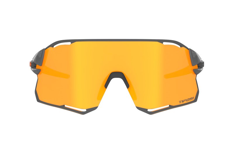 Tifosi Rail Race Cycling Sunglasses Men & Women Interchange Lens Options- Ideal For Cycling, Road, Gravel, MTB & Baseball (Satin Vapor (Clarion Orange/Clear))