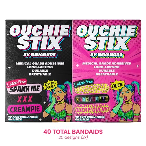 Naughty Naughty XXX Ouchie Bandages 40-Pack - Waterproof & Hypoallergenic