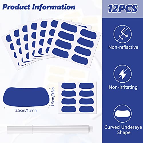 Breathable Sports Eye Strips with White Pencil - Blue, 48 Pairs