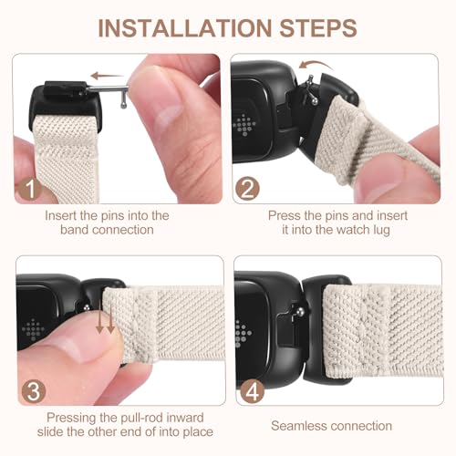 Stretch Nylon Band for Fitbit Inspire 3 — 5 Pack Replacement Bands