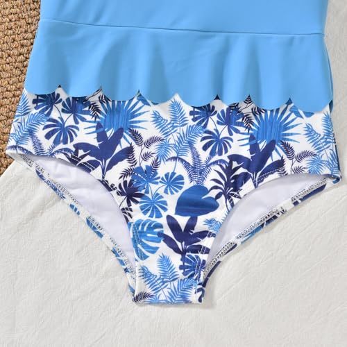 Girls One Piece Swimsuit - Light Blue, Ages 11-12