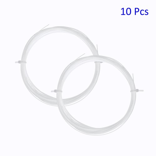 M METERXITY 10 Pack Badminton Racket String - High Flexibility Training Nylon Racquet String Line Badminton Repair Accessory for Badminton (10M, White)