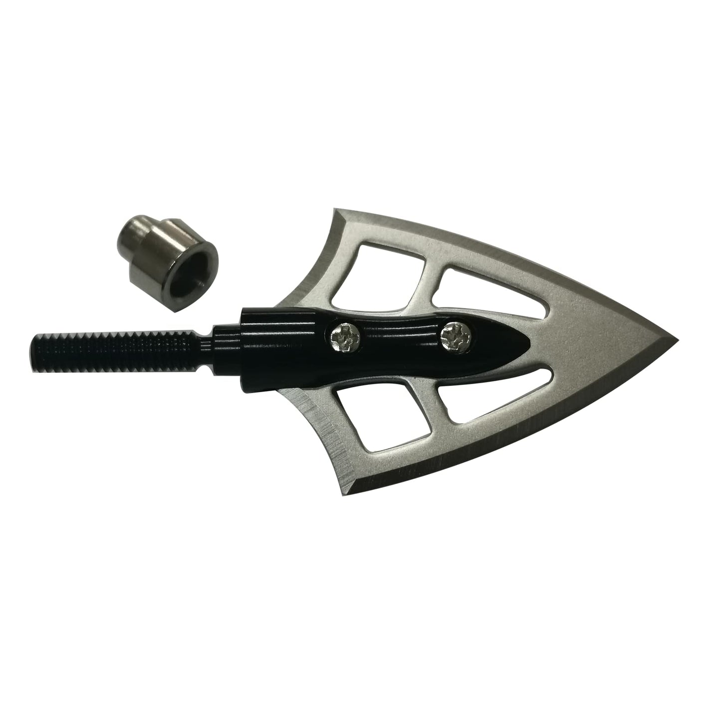LeeMui Aluminum Hunting Archery Broadheads Blades Grain Screw-in Arrow Heads Tips Portable Case for Arrowheads Broadheads Black