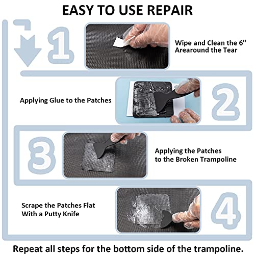 Hareyou 2-Piece Waterproof Trampoline Patch Repair Kit 4x4 Inches