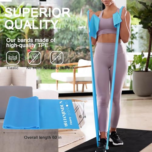 5-Level Resistance Bands Set for Exercise, Pilates, Yoga - Latex-Free