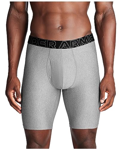 Under Armour Men's Performance Tech Long-Leg Boxerjock Briefs 3X-Large Steel Heather