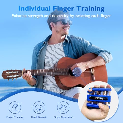 Finger Strengthener & Hand Exerciser Set - 2 Piece Blue Red