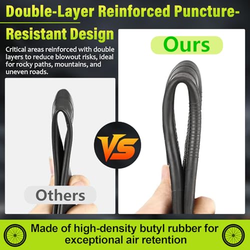 2 Pcs 16x3.0 Bike Inner Tubes with Bent Valve Stem for E-Bikes & Scooters
