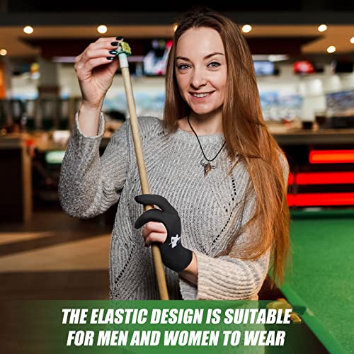 Giegxin Black 20 Pcs Billiard Pool Gloves Three Fingers for Men Women