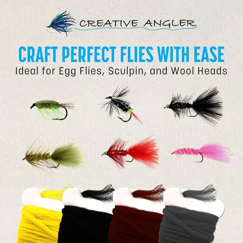 Creative Angler White Float Poly Yarn - Synthetic Fly Tying Material, Moisture-Resistant, 3 Yards