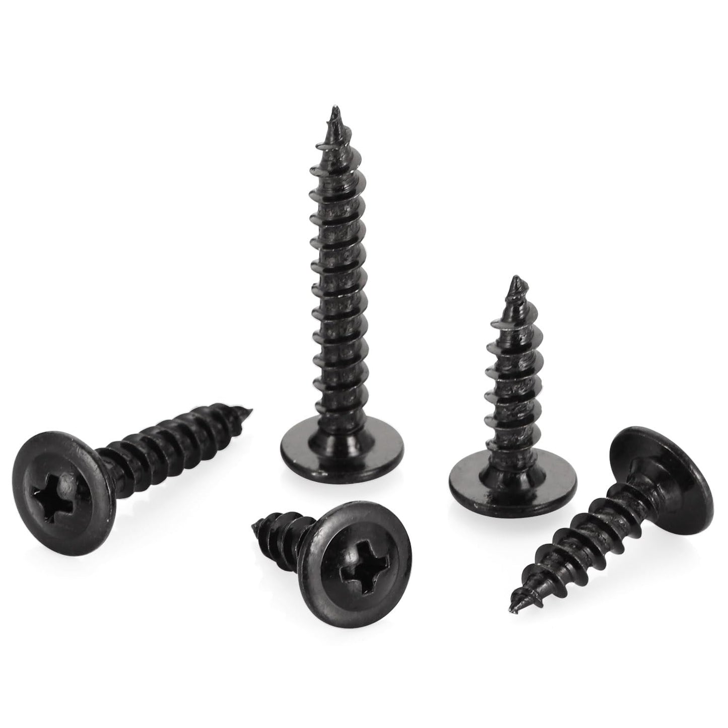 OUSCHR #10 x 1 Black Truss Head Wood Screws Fast Self Tapping Wafer Head, Alloy Steel, 100 PCS