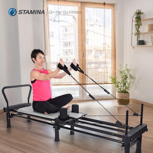 Pilates Reformer Machine - Foldable & Compact, 86.25" L x 20" W x 14" H - Gray
