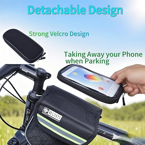 Waterproof Bicycle Phone Holder Bag - Touchscreen, Red