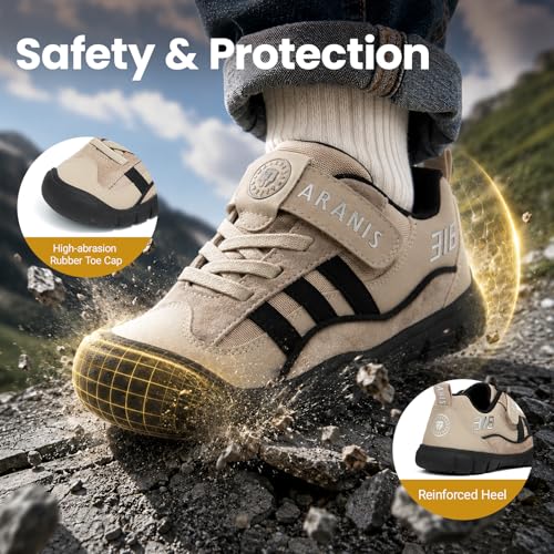 TARANIS Toddler Waterproof Kids Hiking Shoes 10.5 Apricot Outdoor Sneakers