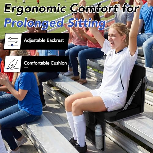 Adjustable Stadium Seats with Back Support - 2 Pack Bleacher Chairs