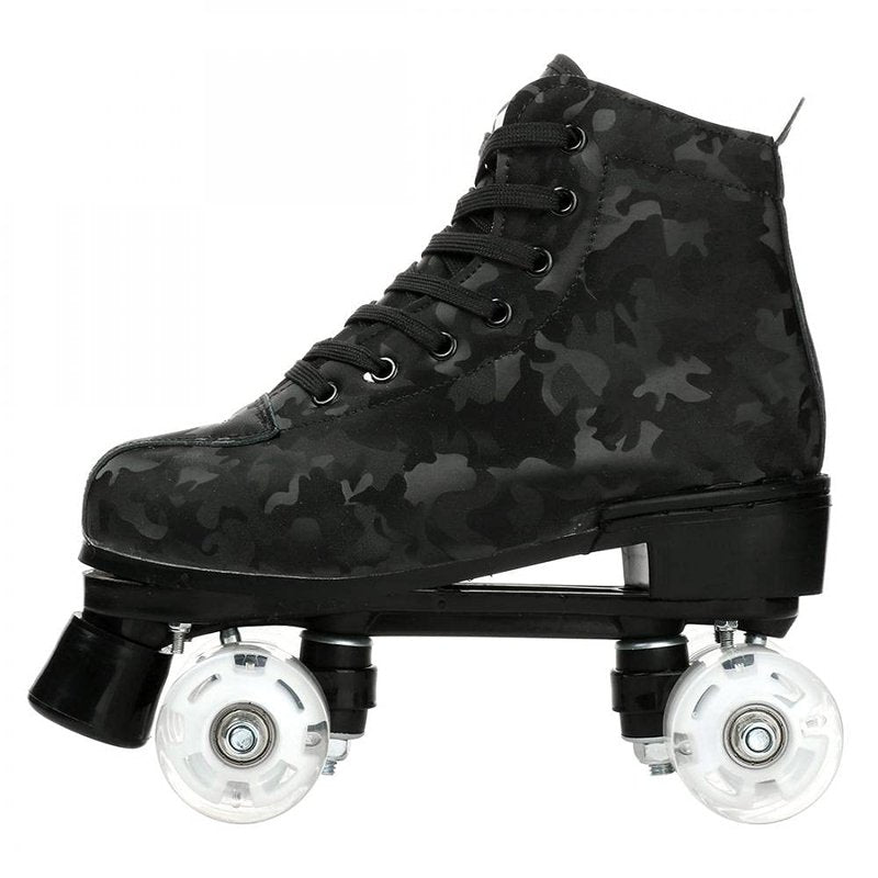 Risup High-Top Skates for Men, Women, Girls - Classic Double-Row Four Wheel Roller Skates