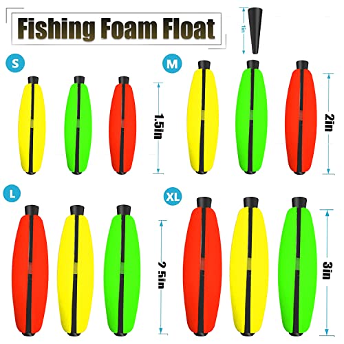 SEAOWL 2-Inch Slotted Peg Floats for Catfish & Santee Rig - 24 Pcs, Mix-2"