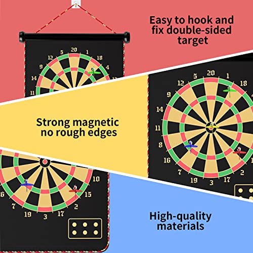 Magnetic Dart Board Game Set with 12 Darts - Safe Fun for Kids